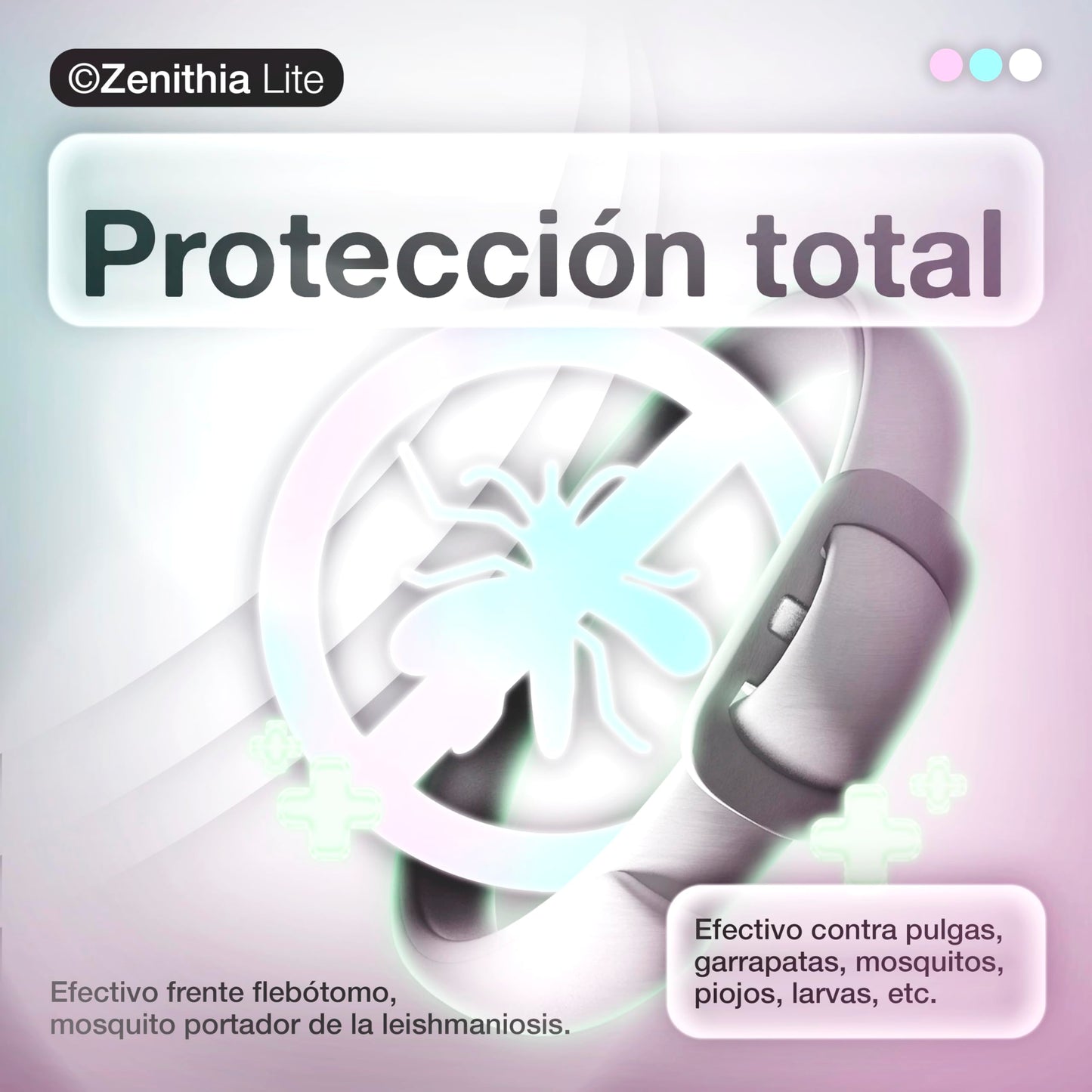 Zenithia Collar Repelente de Insectos, Antipulgas Perros, Garrapatas y Mosquitos, Collar Antiparasitario Perros-12 Meses Protección-65cm-Ajustable-100% Vegetal-Impermeable- 1 Und